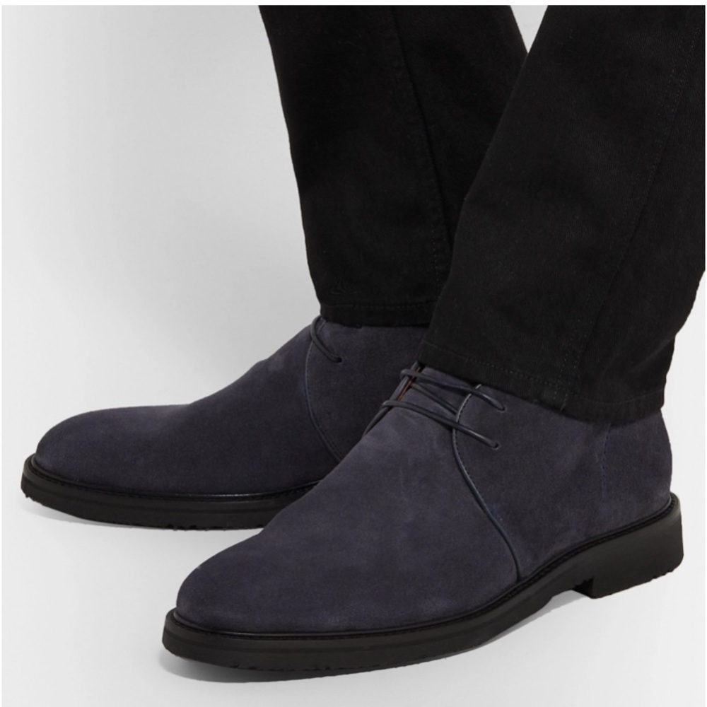 Ermenegildo Zegna Navy Suede Chukka Boot